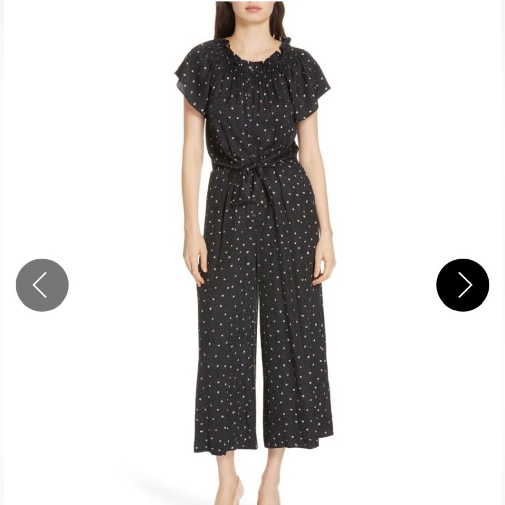 Rebecca Taylor Silk Paint Dot Jumpsuit